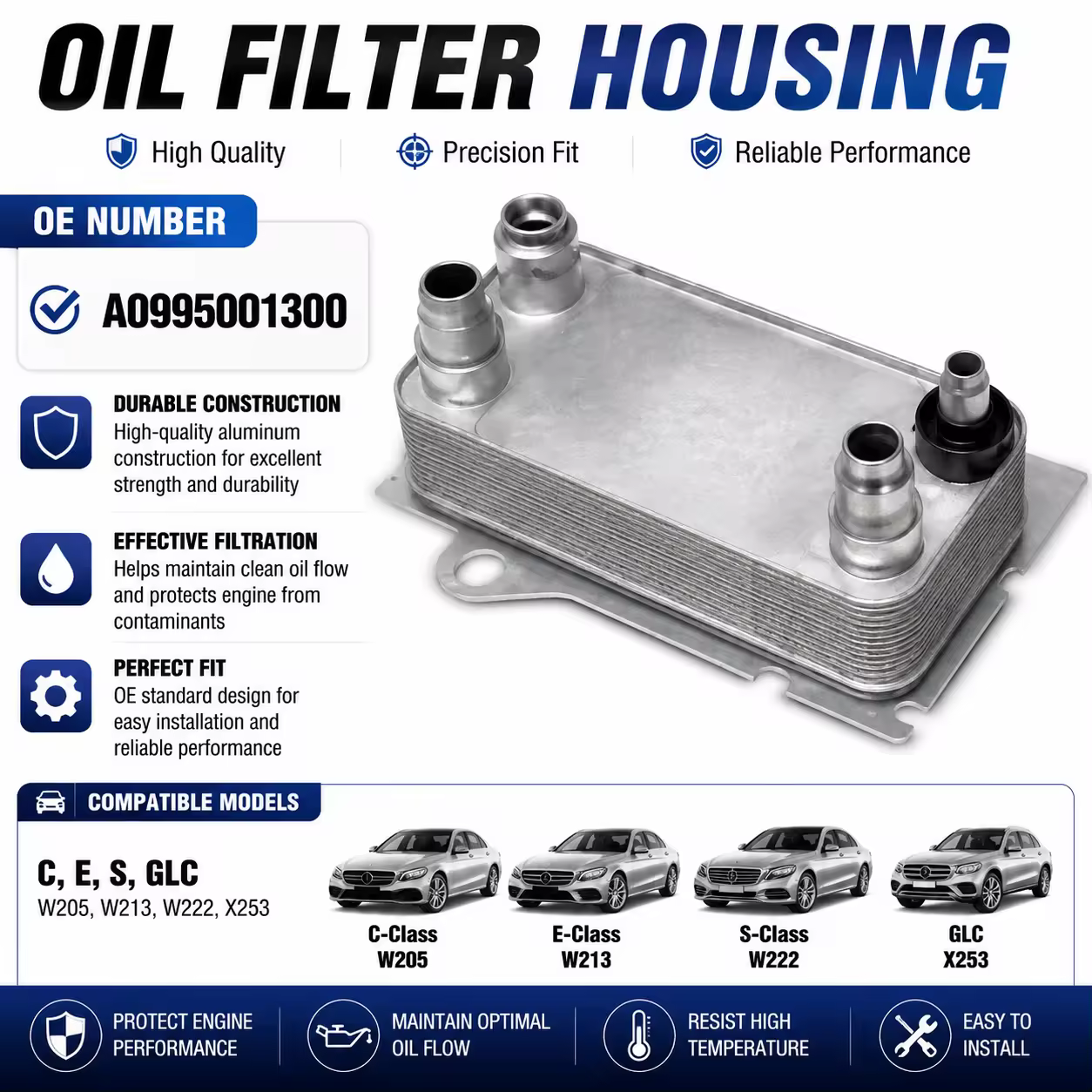 Oil Filter Housing for Mercedes-Benz (W205 / W213 / W222 / X253)