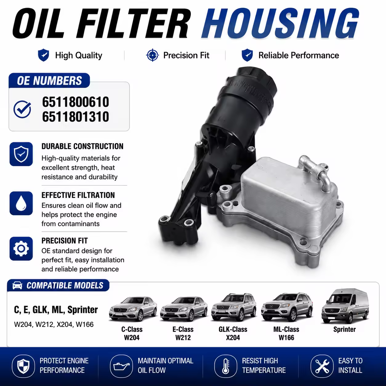Oil Filter Housing for Mercedes-Benz (W204 / W212 / W166)