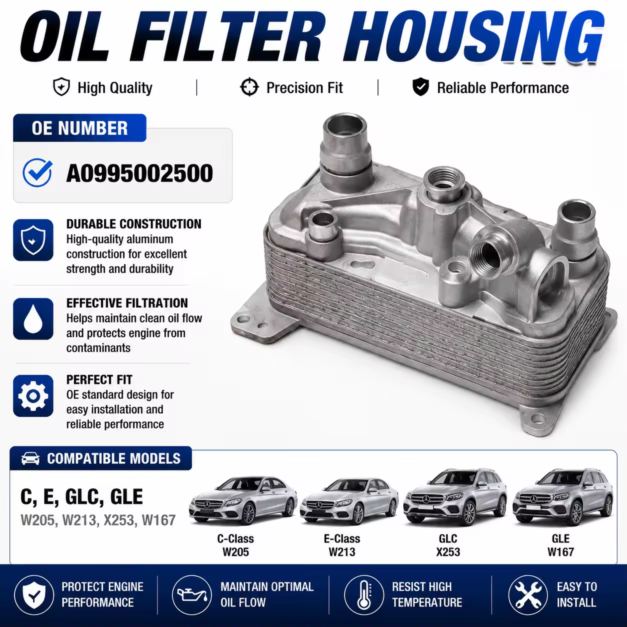 Oil Filter Housing for Mercedes-Benz (W205 / W213 / X253 / W167)