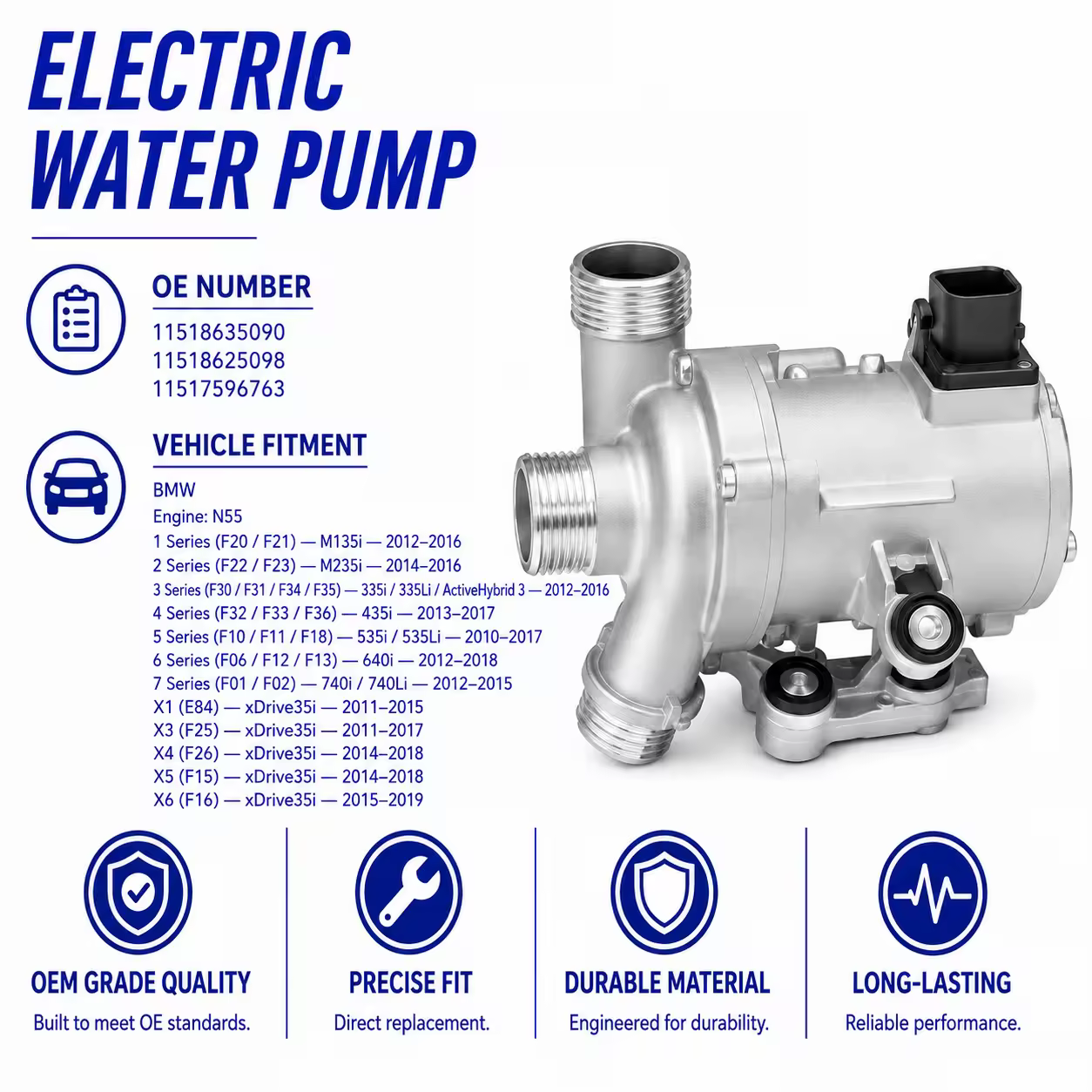 Water Pump for BMW (F20 / F21 / F22)