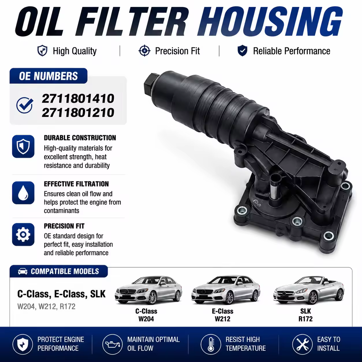 Oil Filter Housing for Mercedes-Benz (W204 / W212 / R172) — view 7