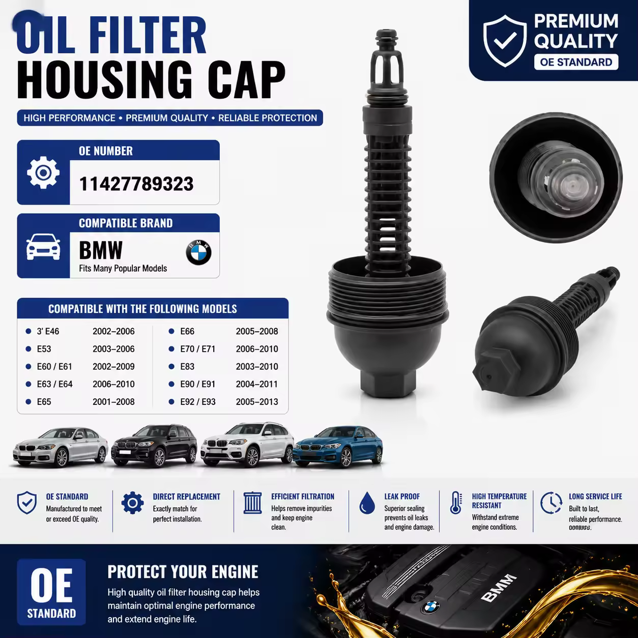 Oil Filler Cap for BMW (E46 / E90 / E91 / E92 / E93) — view 7