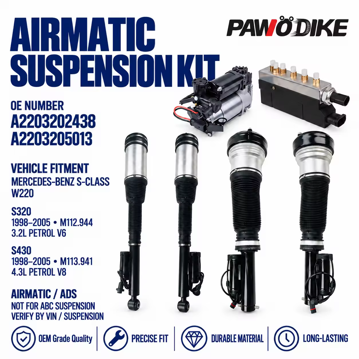 Air Suspension for Mercedes-Benz S-Class (W220) — view 7