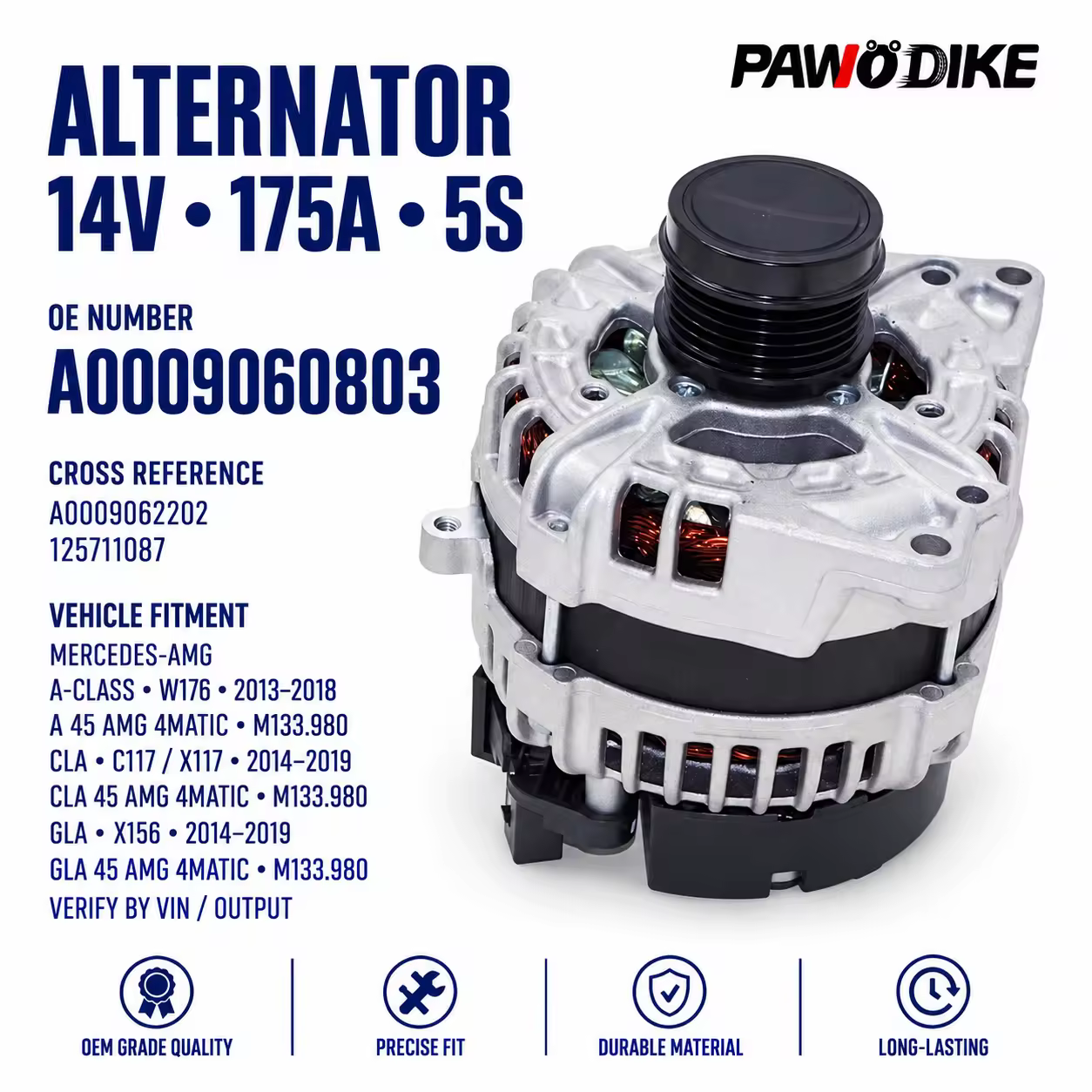 Alternator for Mercedes-Benz GLA / CLA
