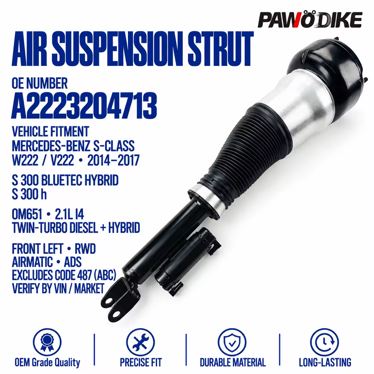 Air Suspension for Mercedes-Benz S-Class (W222)