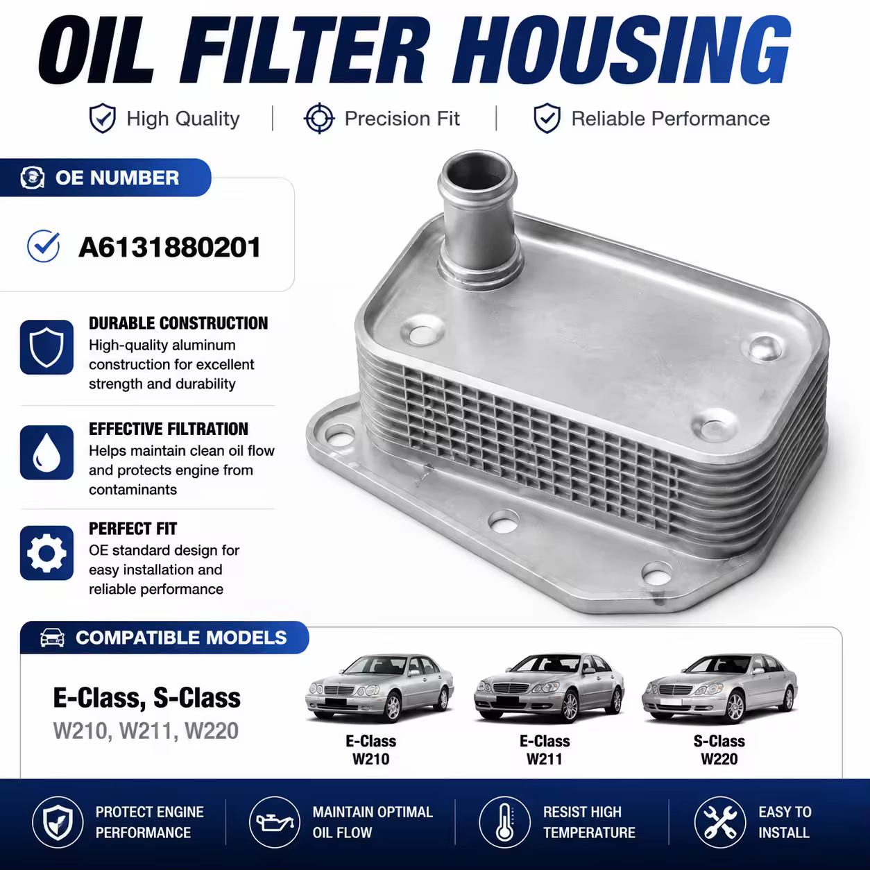 Oil Filter Housing for Mercedes-Benz (W210 / W211 / W220)