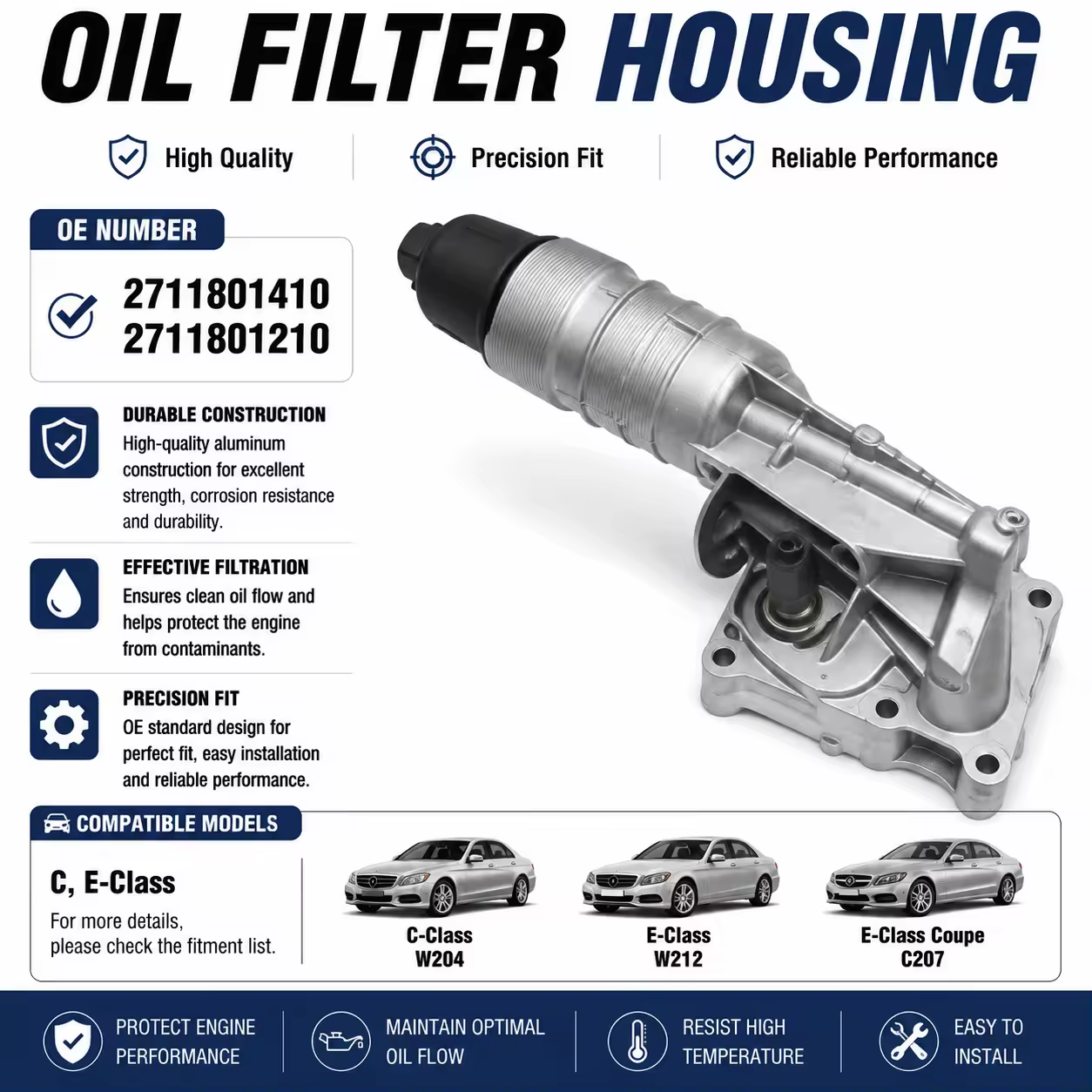 Oil Filter Housing for Mercedes-Benz (W204 / W212 / R172)