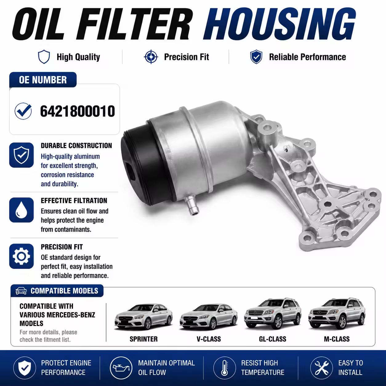 Oil Filter Housing for Mercedes-Benz ML / GL / Sprinter