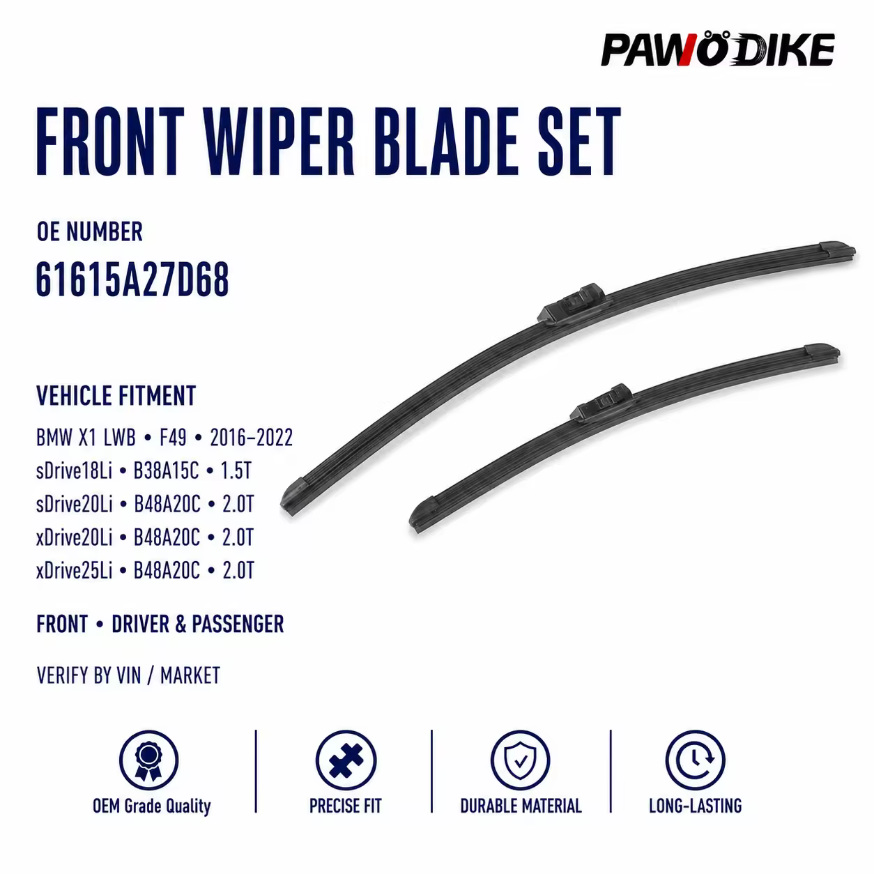 Wiper for BMW X1 Li (F49)
