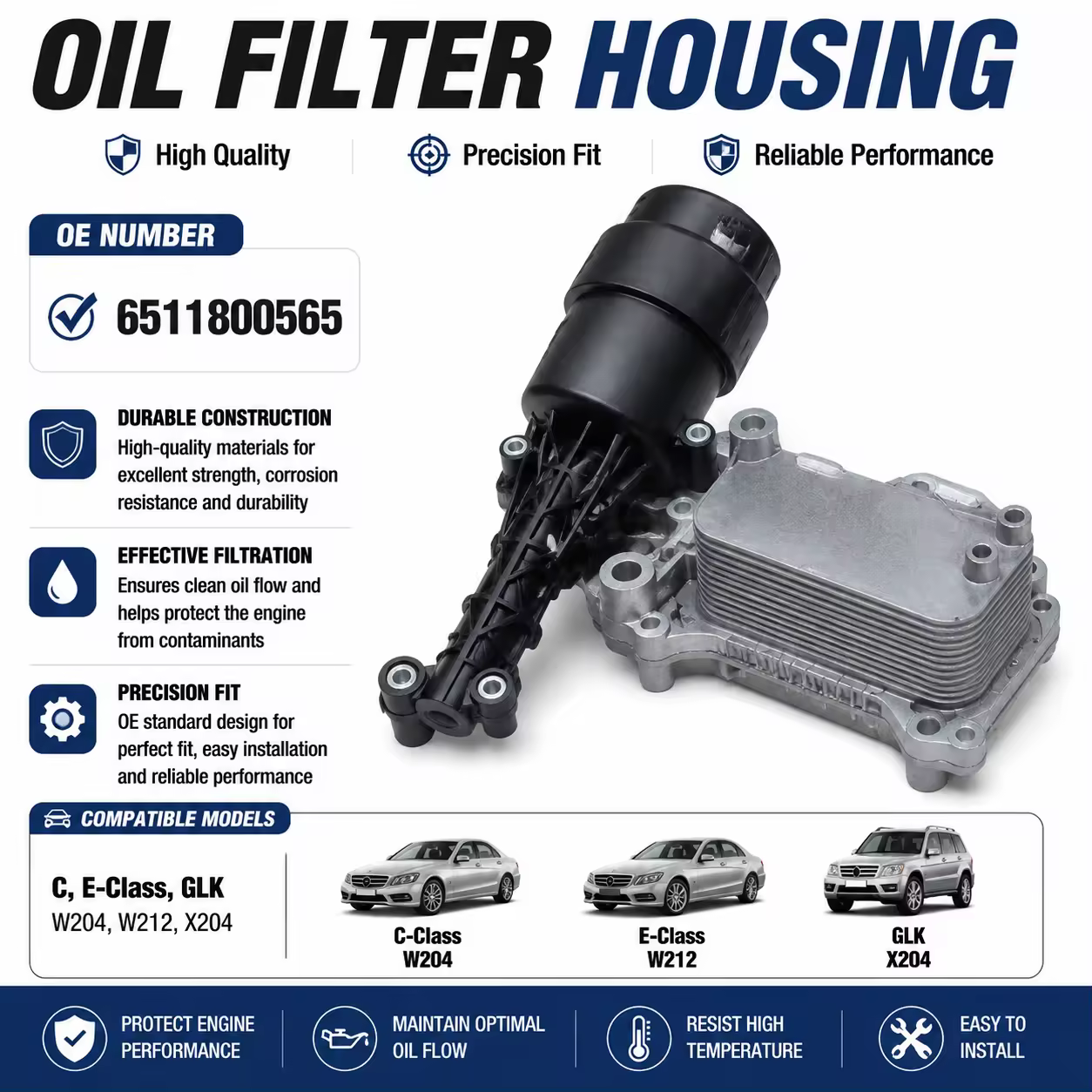 Oil Filter Housing for Mercedes-Benz (W204 / W212)