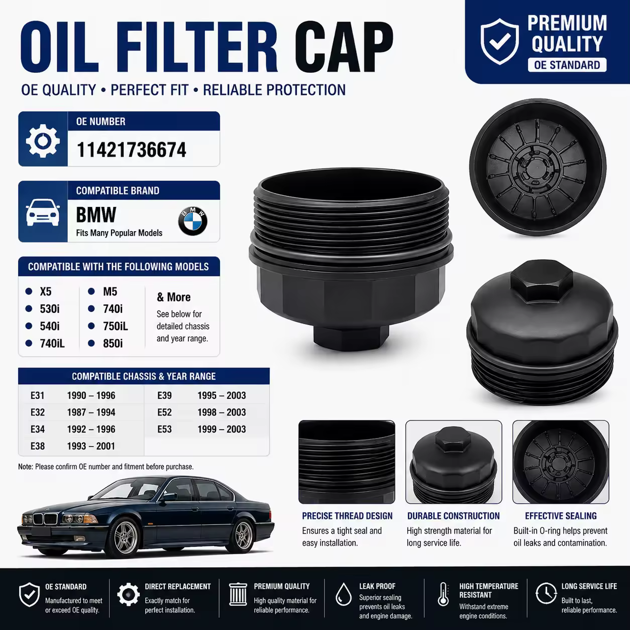 Oil Filler Cap for BMW (E39 / E53) — view 7