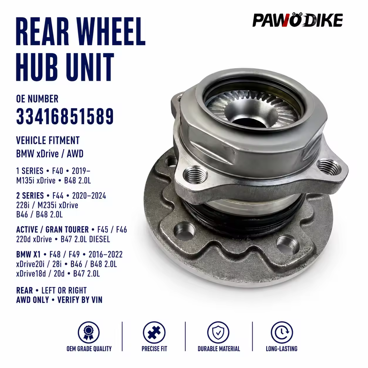Hub Bearing for BMW (F44 / F45 / F46 / F48 / F49 / F40)