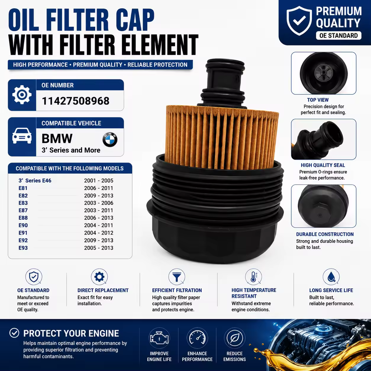 Oil Filler Cap for BMW (E46 / E92 / E93)