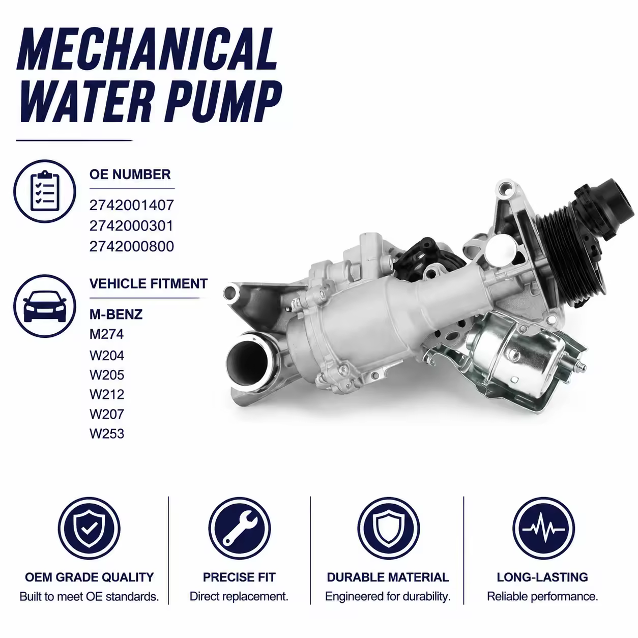Water Pump for Mercedes-Benz (W204 / W205 / W212)