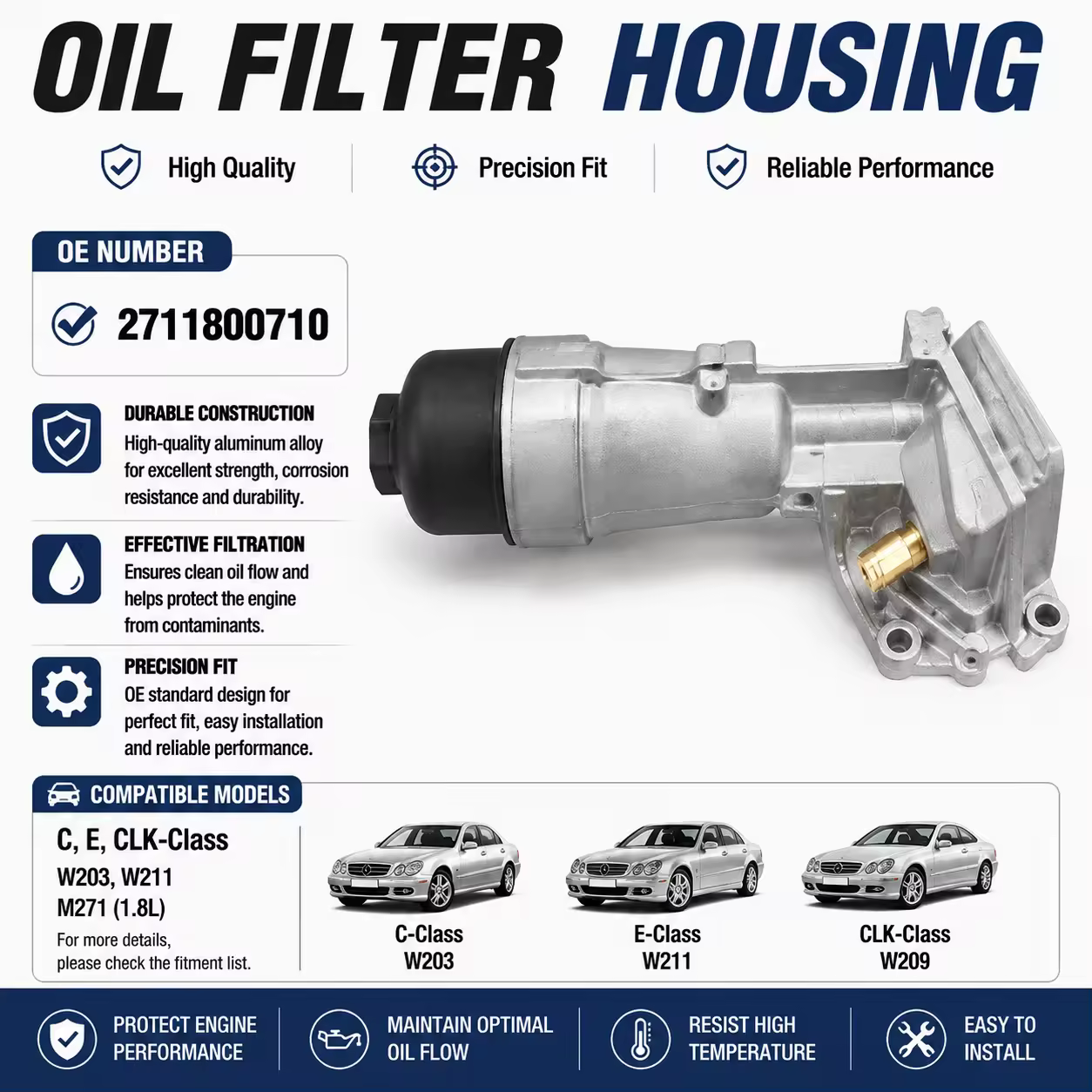 Oil Filter Housing for Mercedes-Benz (W203 / W211 / W209)
