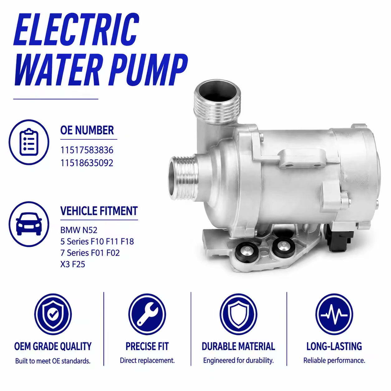 Water Pump for BMW (F10 / F11 / F18 / F01 / F02)
