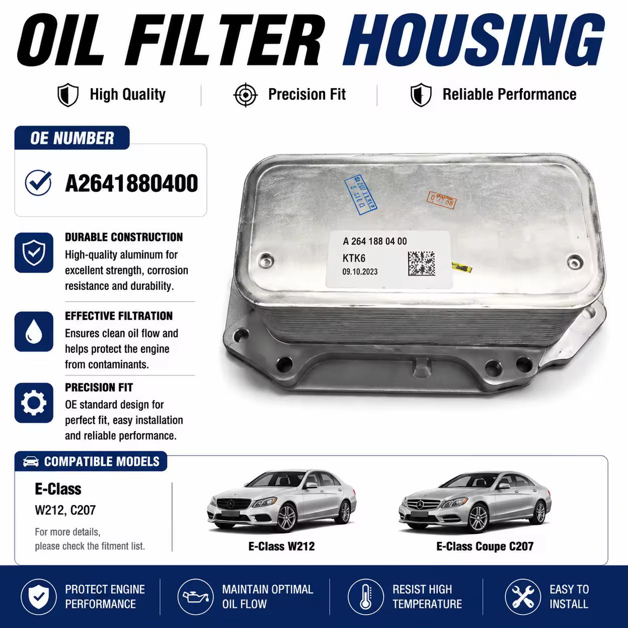 Oil Filter Housing for Mercedes-Benz (W205 / W213 / X253)