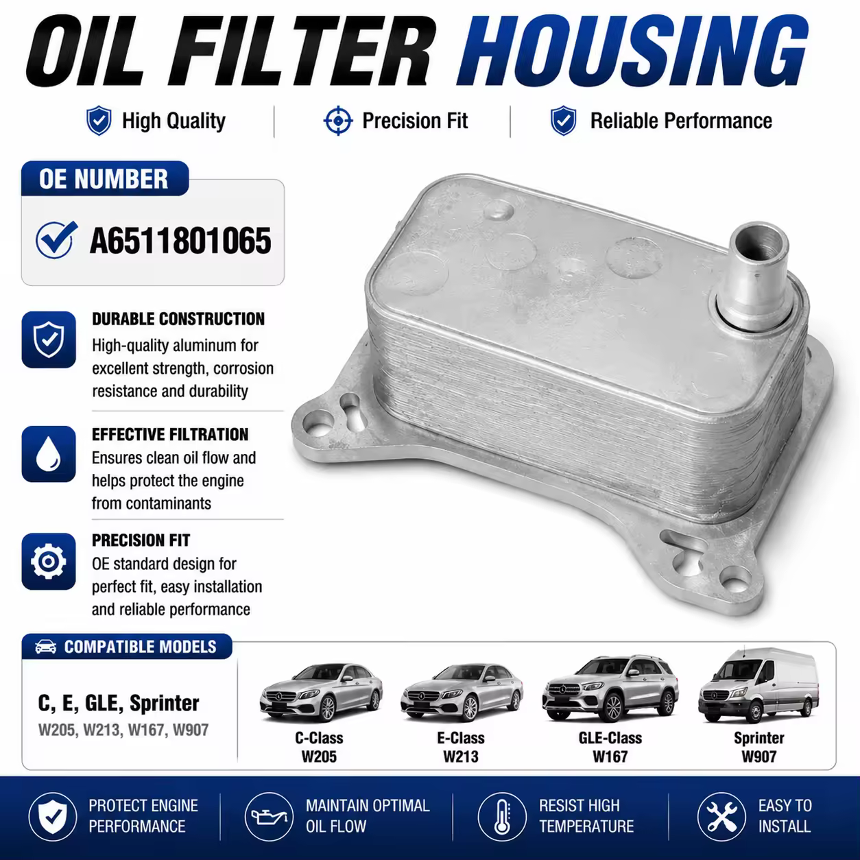 Oil Filter Housing for Mercedes-Benz (W205 / W213 / W167)