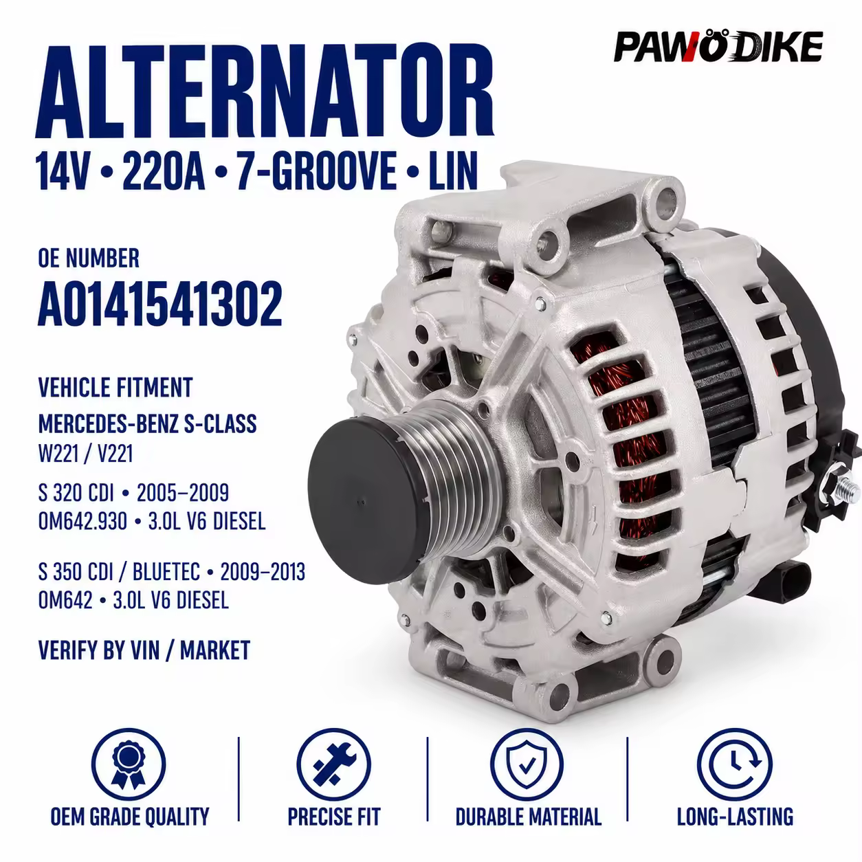 Alternator for Mercedes-Benz (chassis to be confirmed)