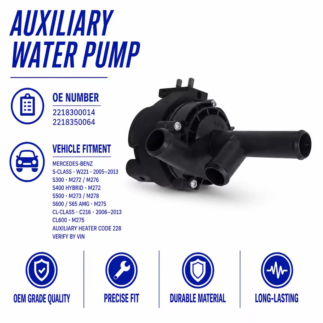 Coolant Pump for Mercedes-Benz S-Class (W221)