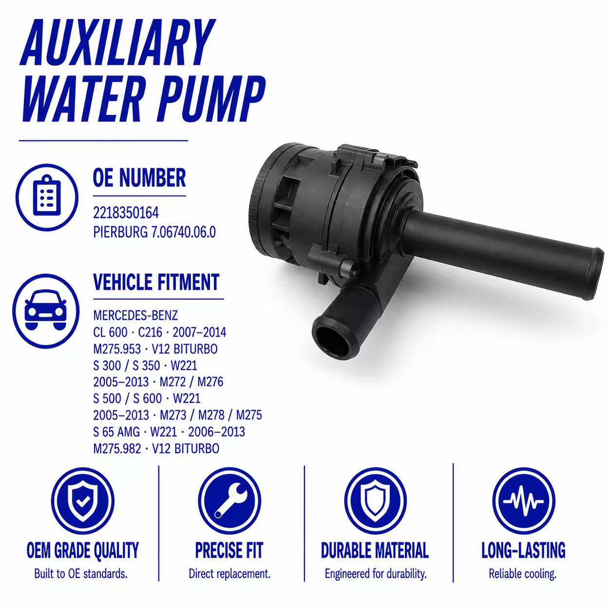 Coolant Pump for Mercedes-Benz S-Class (W221)